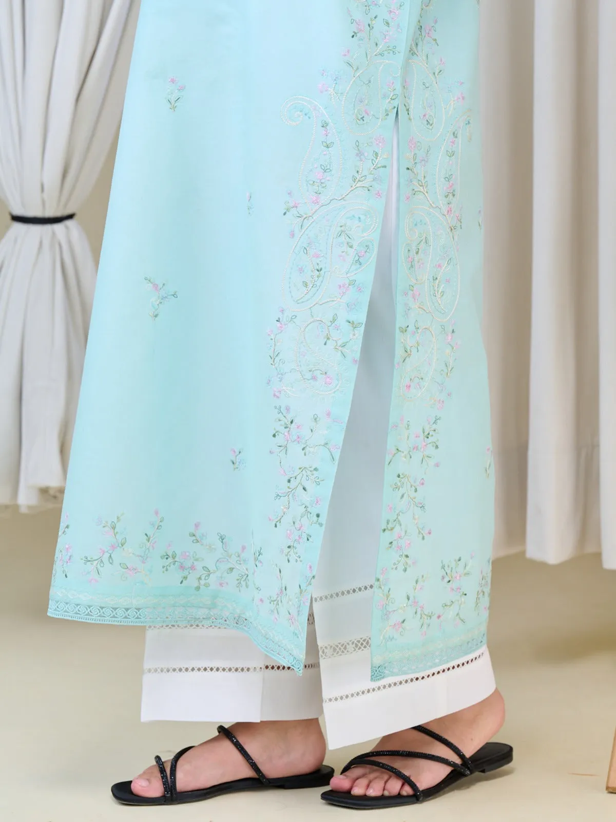 2 Piece - Pure Embroidered Cambric Suit S110086