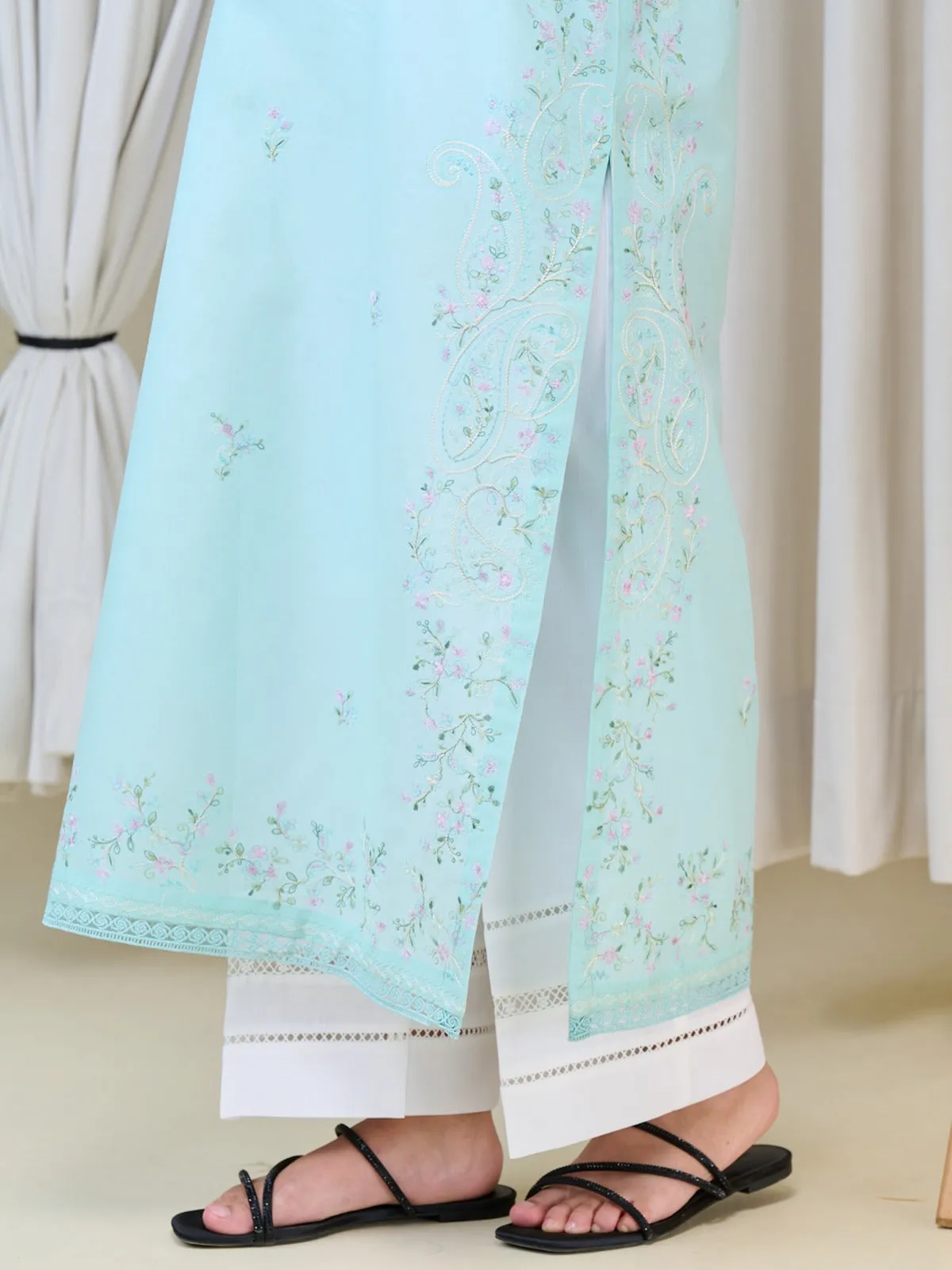 2 Piece - Pure Embroidered Cambric Suit S110086