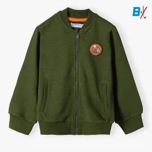 5.10.15 Dino Badge Ottoman Green Mock Neck Zipper 10132