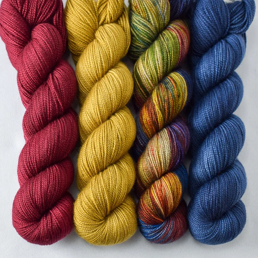 Berlin, Box Turtle, Catherine, Denim  - Yummy 2-Ply Quartet - Babette