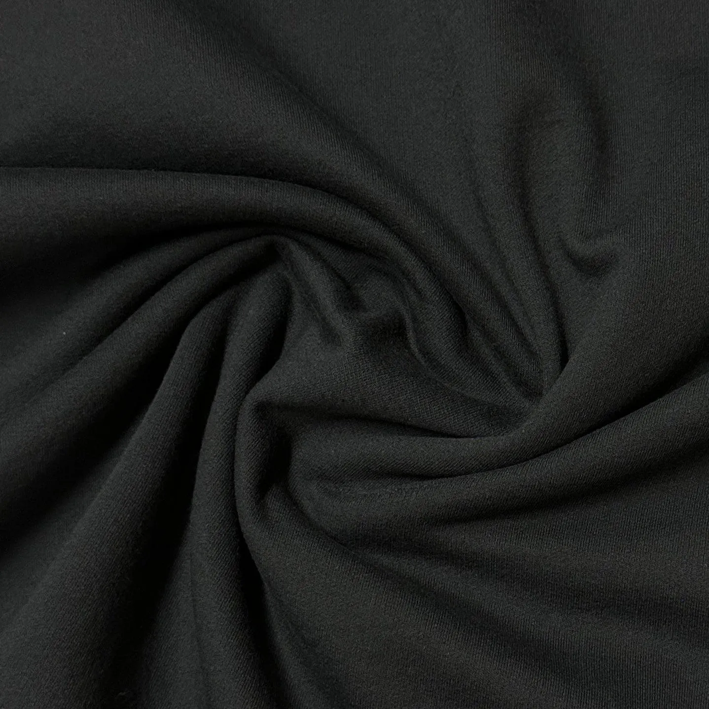 Black Heavy Cotton French Terry Fabric- 560 GSM