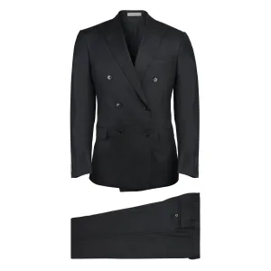 CORNELIANI Double Breasted Academy Wool Suit BLACK REG