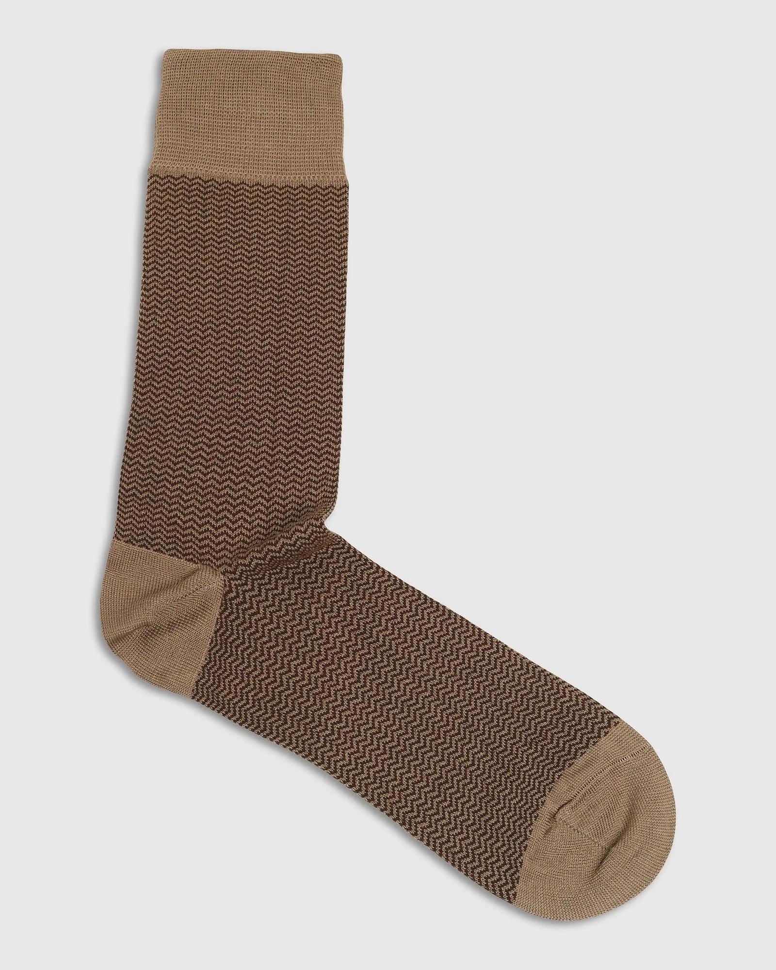 Cotton Beige Printed Socks - Tusken