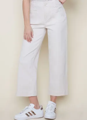 Crop Flare Pocket Pant- Oyster