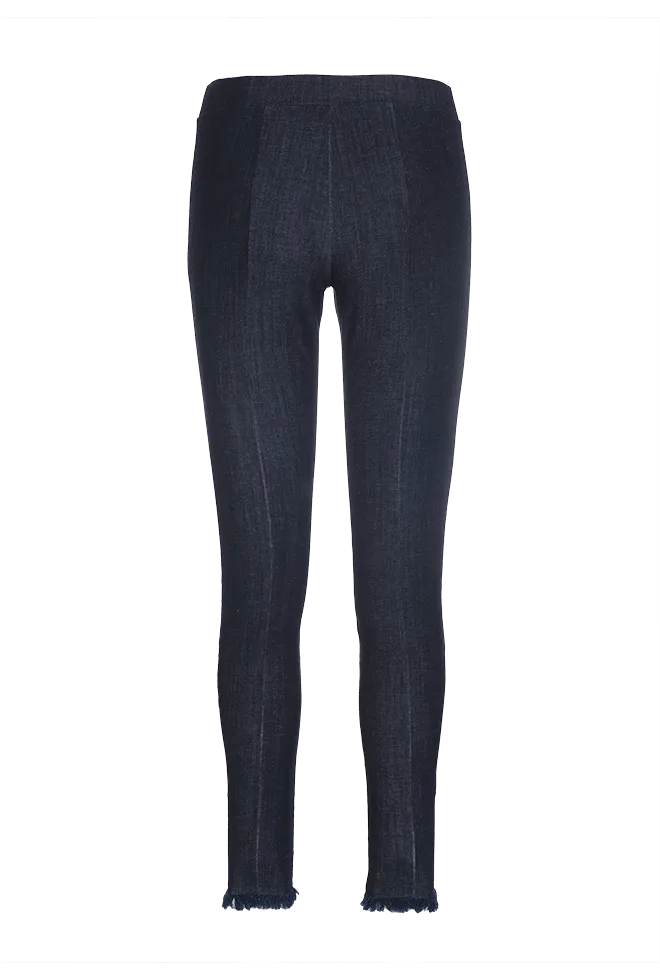 Denim Legging with Fringe Denim