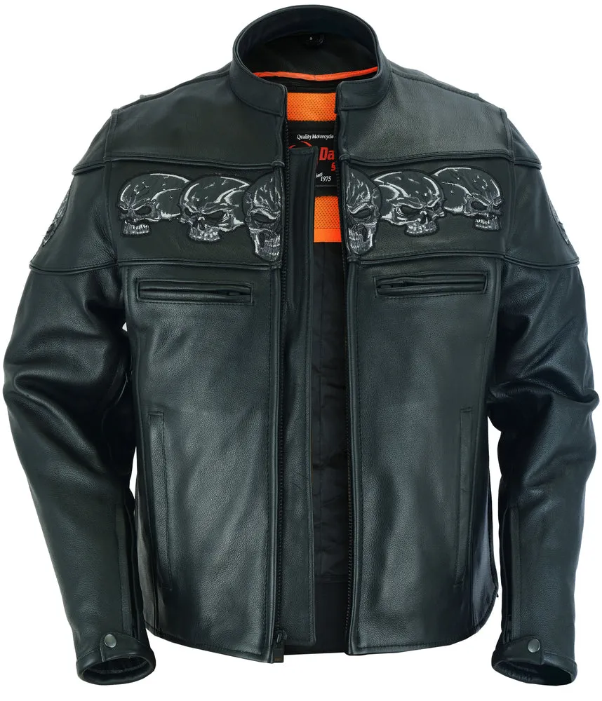 DS700 Men's Scooter Jacket w/Reflective Skulls