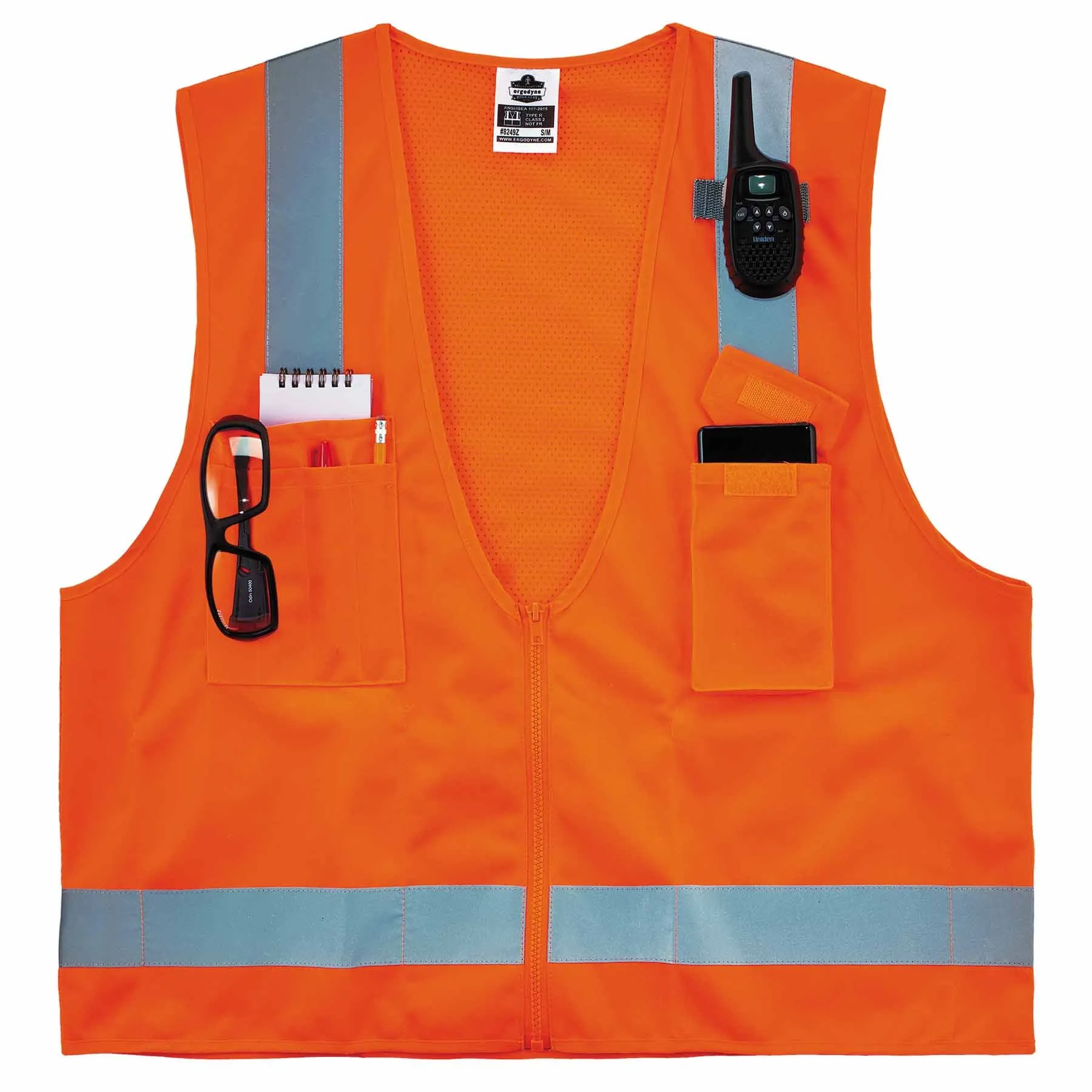 Ergodyne 24517 8249Z-S 3XL Orange Class 2 Economy Surveyors Vest - Single Size