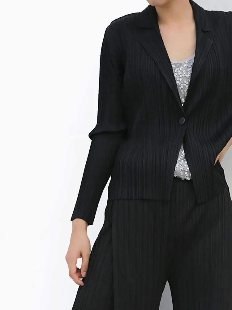 Fashionable Pleated Blazer Suits