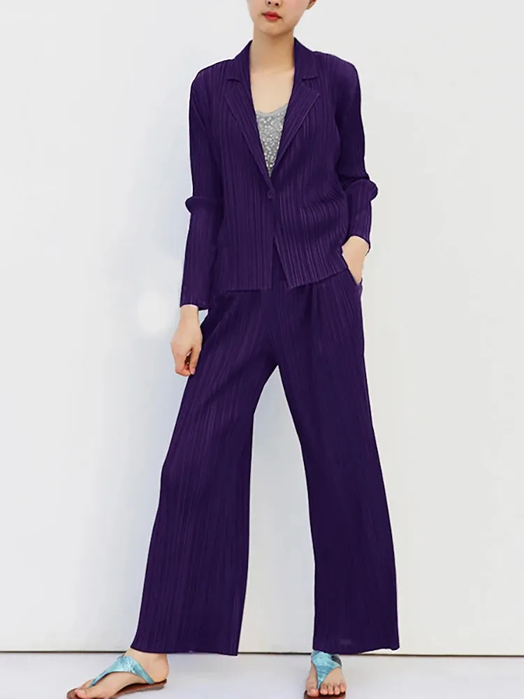 Fashionable Pleated Blazer Suits