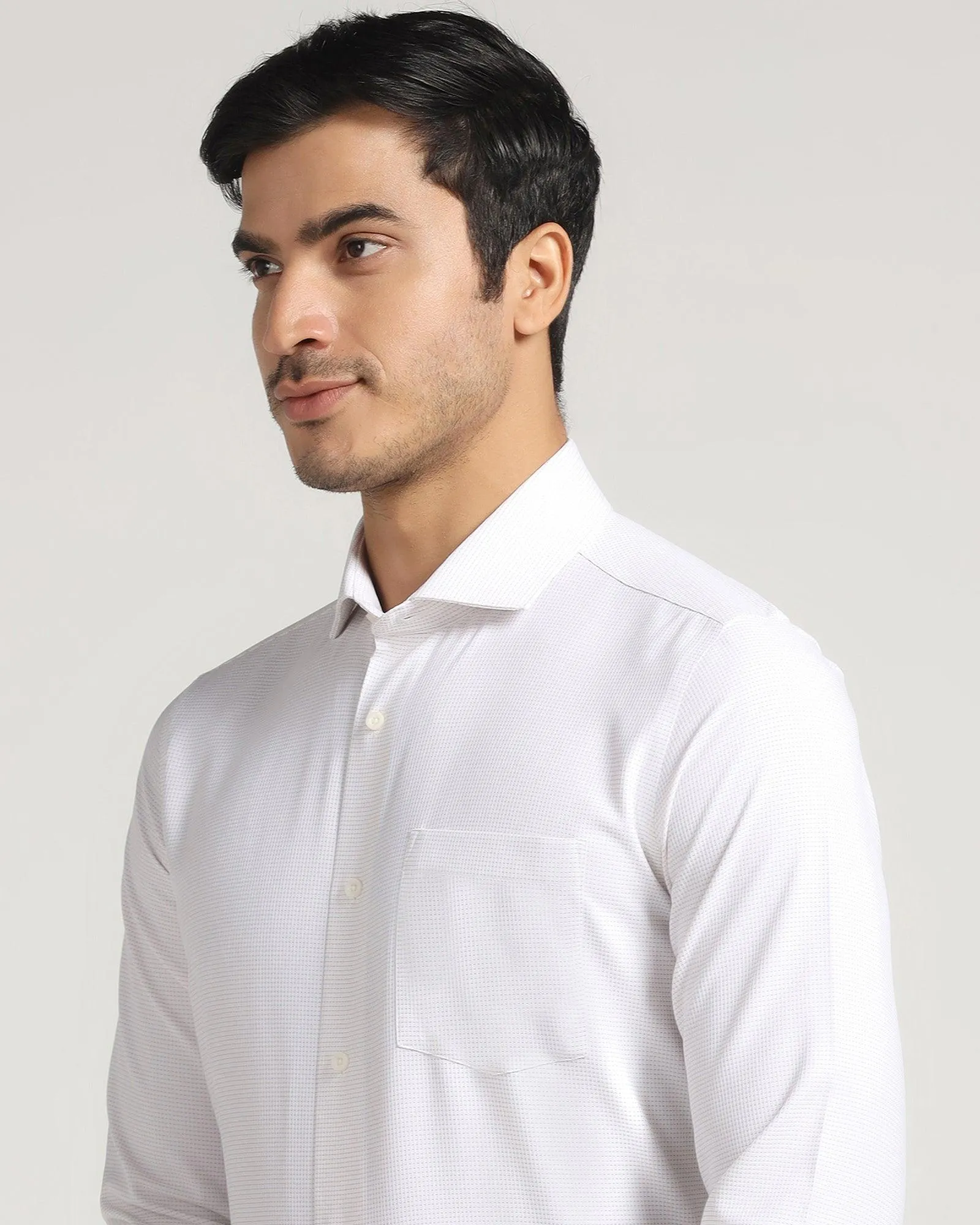 Formal Beige Textured Shirt - Daze