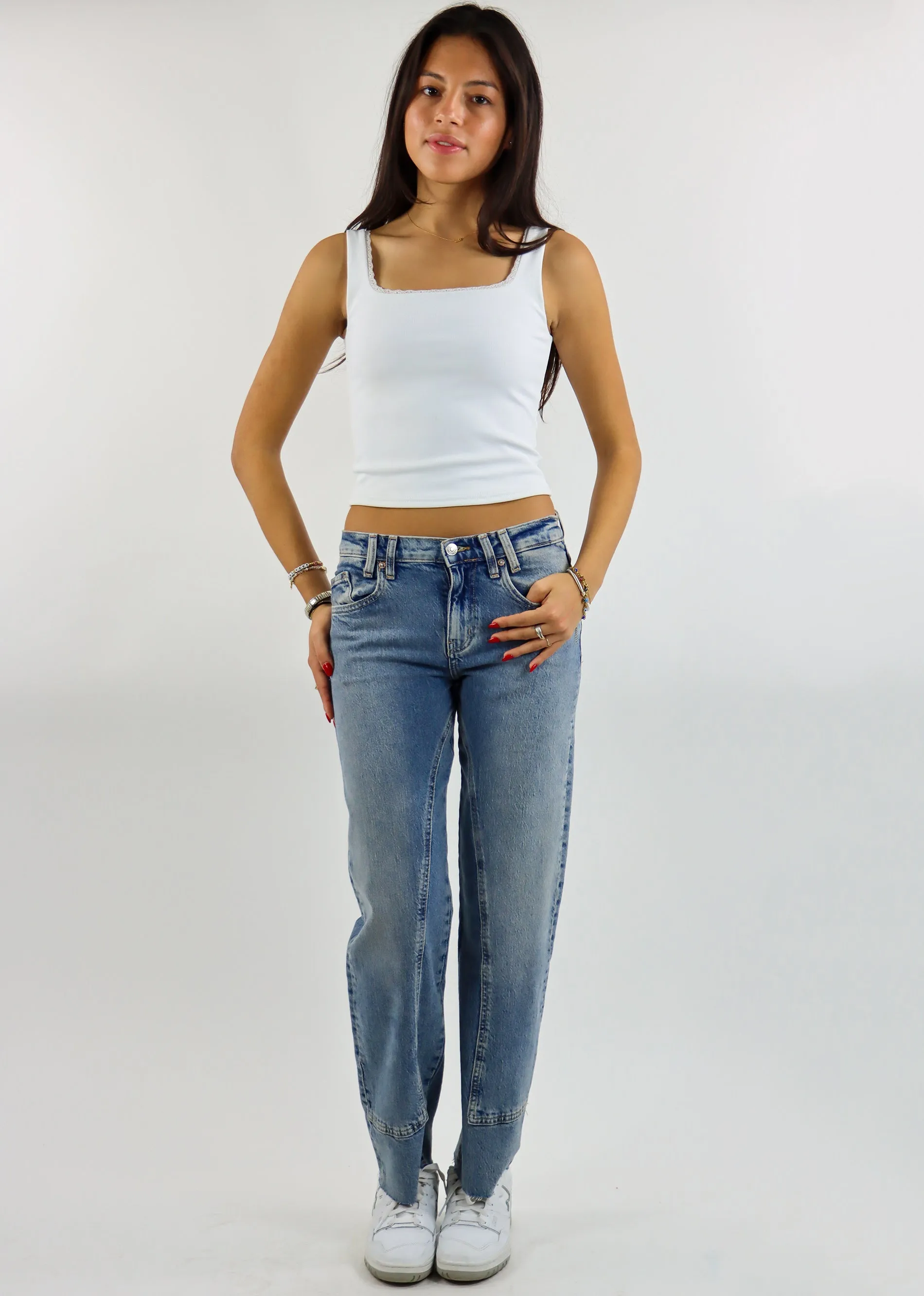 Free People Risk Taker Mid-Rise Jeans ★ Medium Wash