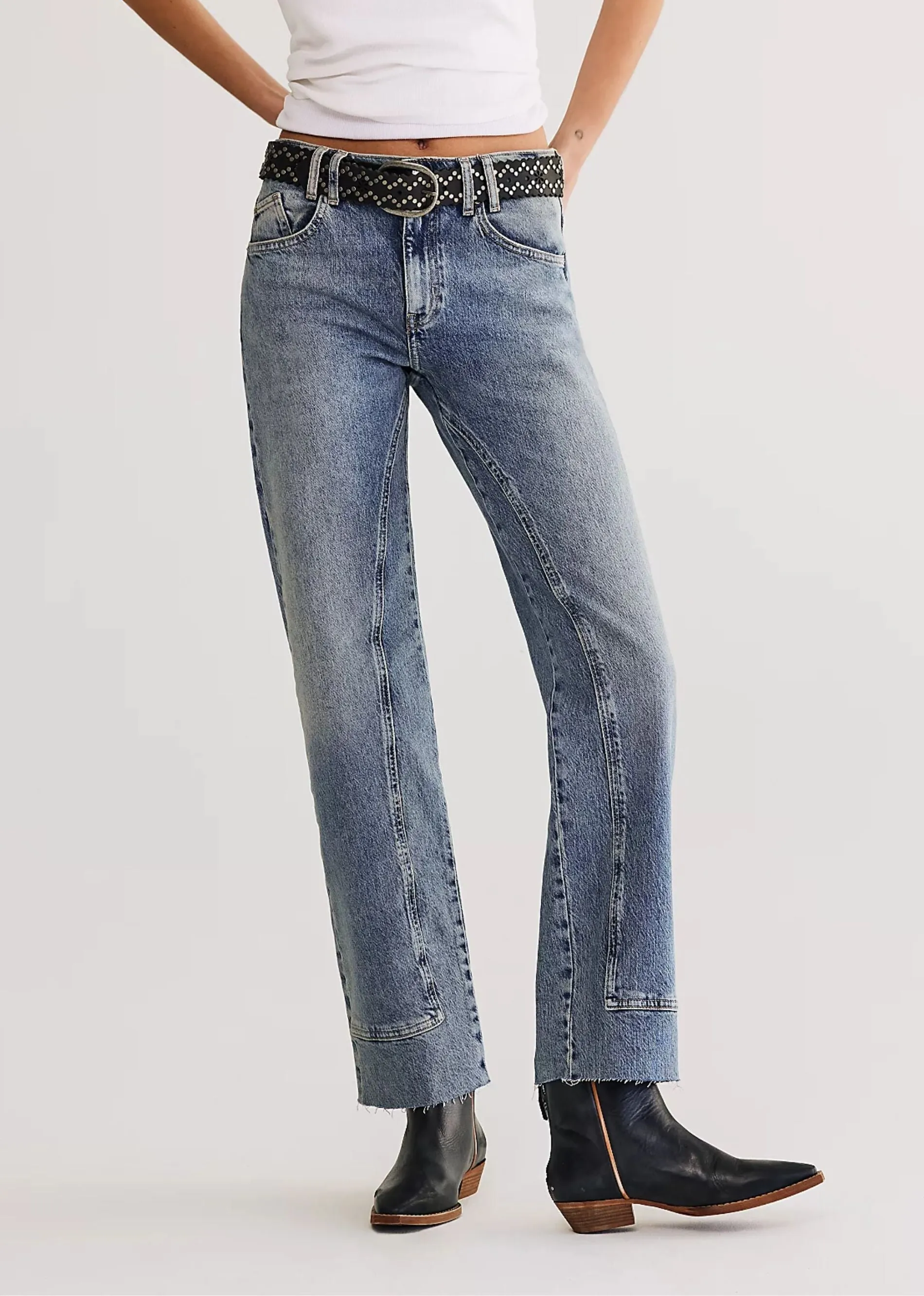 Free People Risk Taker Mid-Rise Jeans ★ Medium Wash