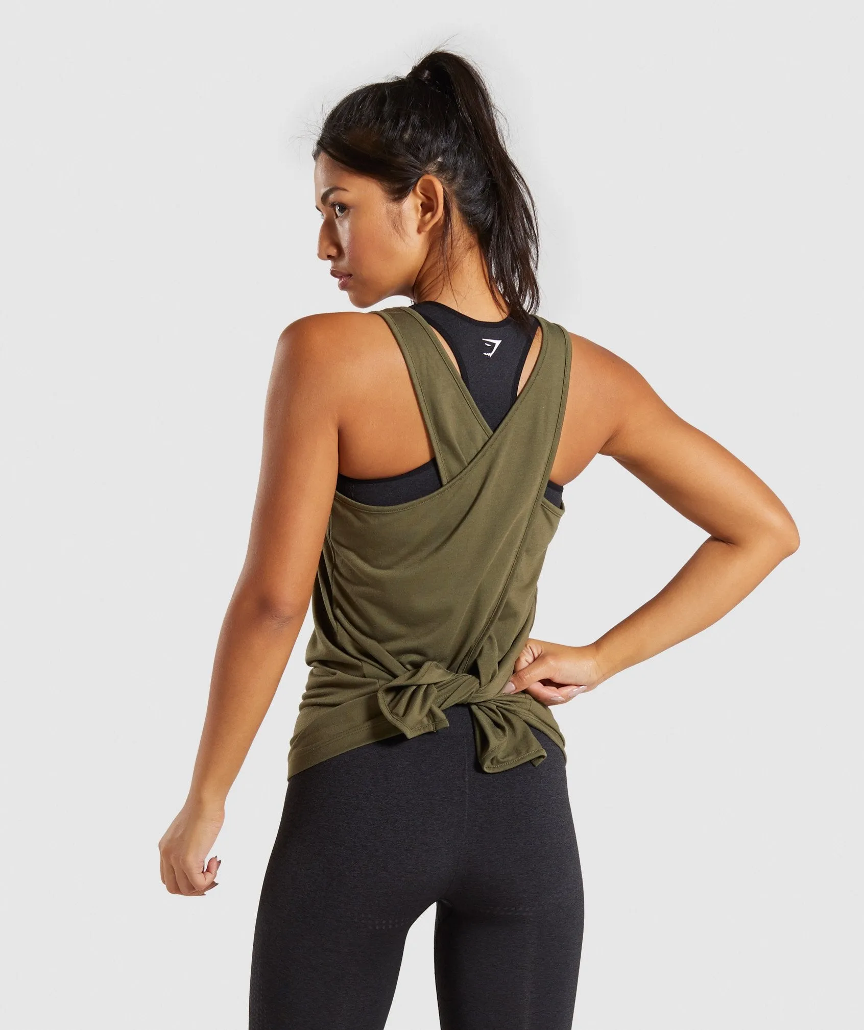 Gymshark Tie Back Vest - Khaki