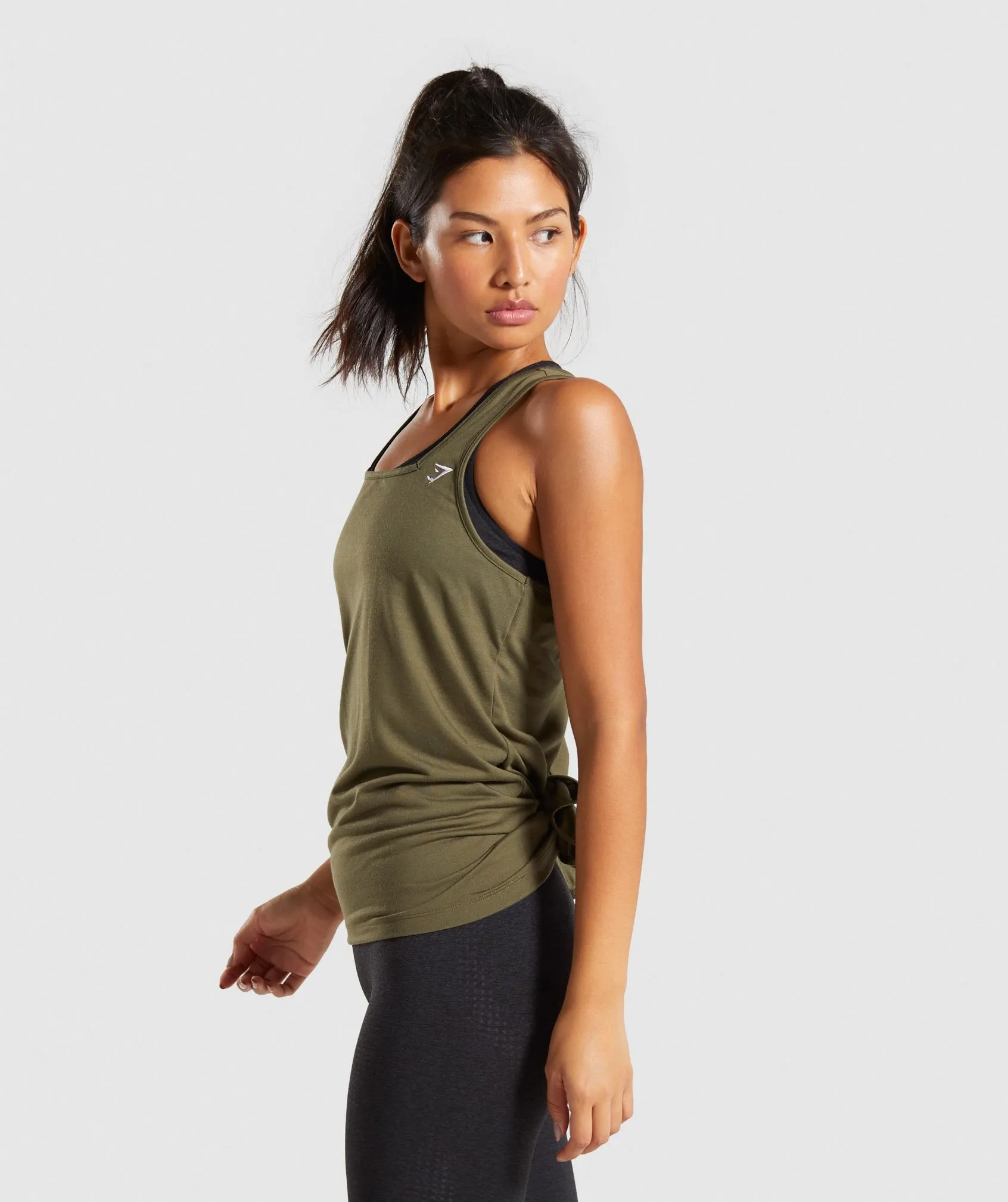 Gymshark Tie Back Vest - Khaki