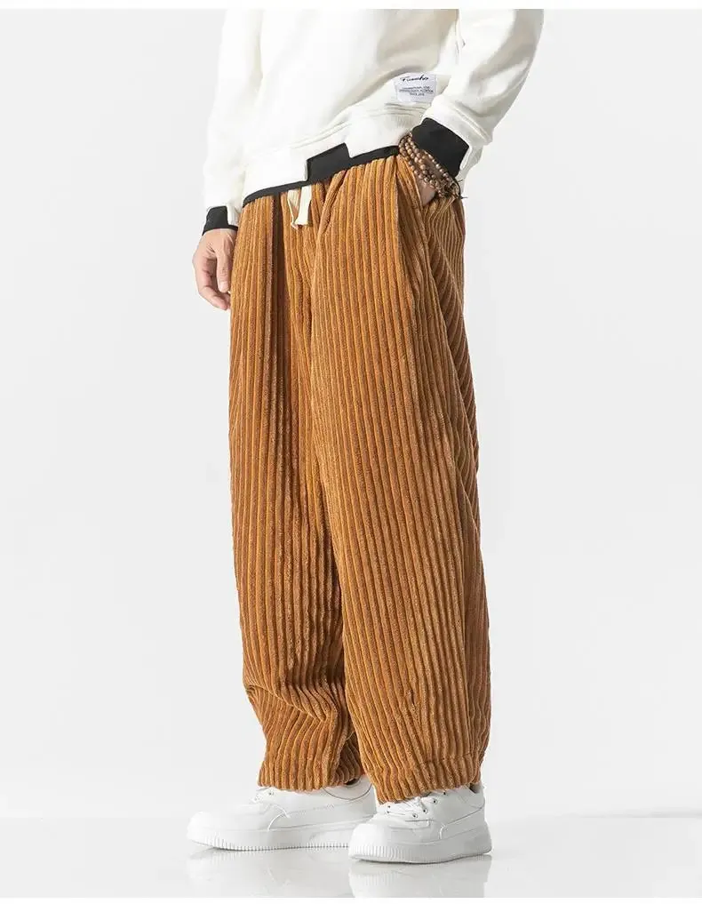 Ivyshape | Corduroy Loose Straight Trousers With Wide Legs