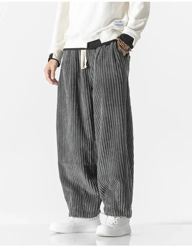 Ivyshape | Corduroy Loose Straight Trousers With Wide Legs