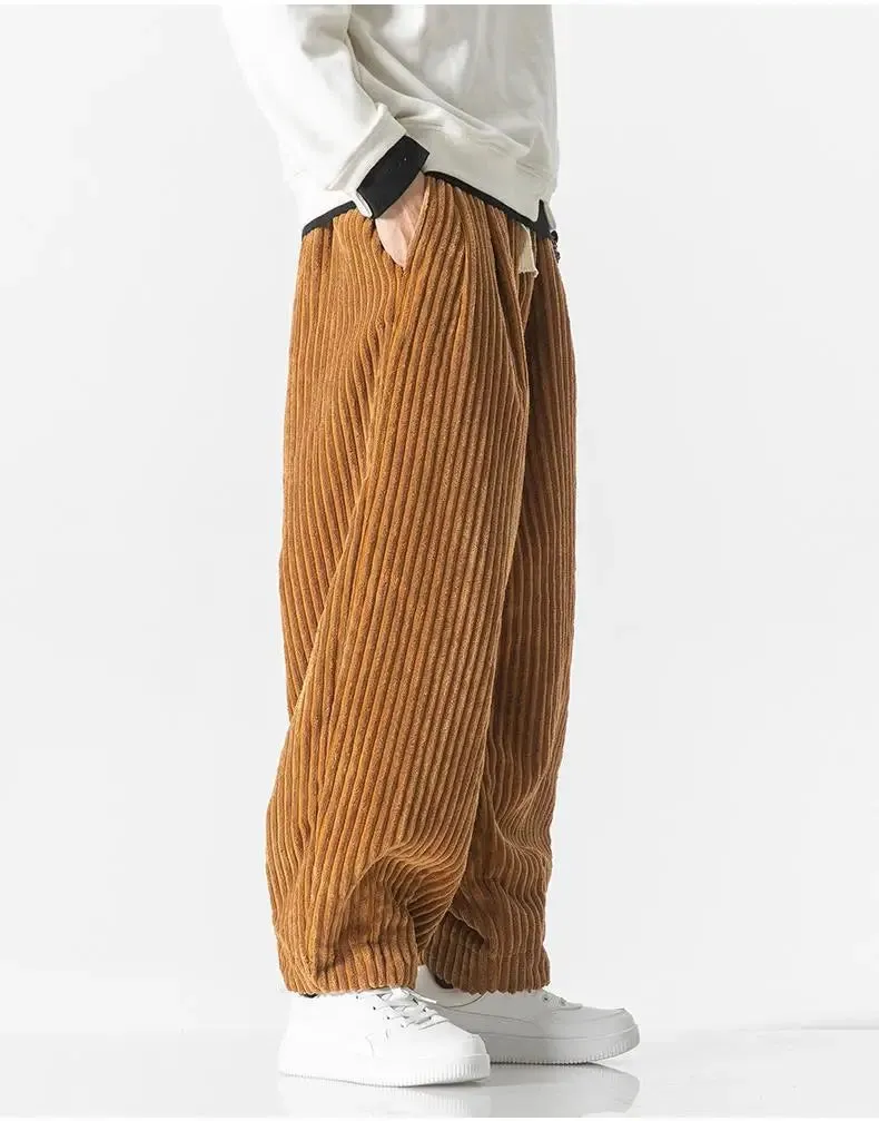 Ivyshape | Corduroy Loose Straight Trousers With Wide Legs