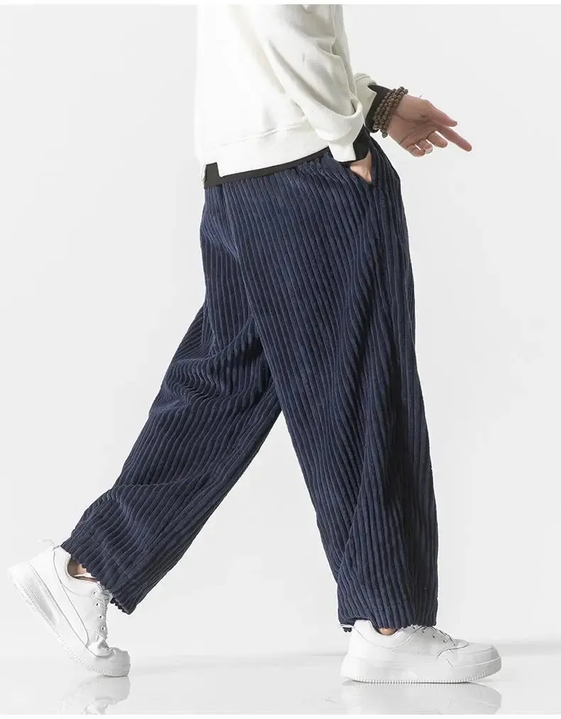 Ivyshape | Corduroy Loose Straight Trousers With Wide Legs