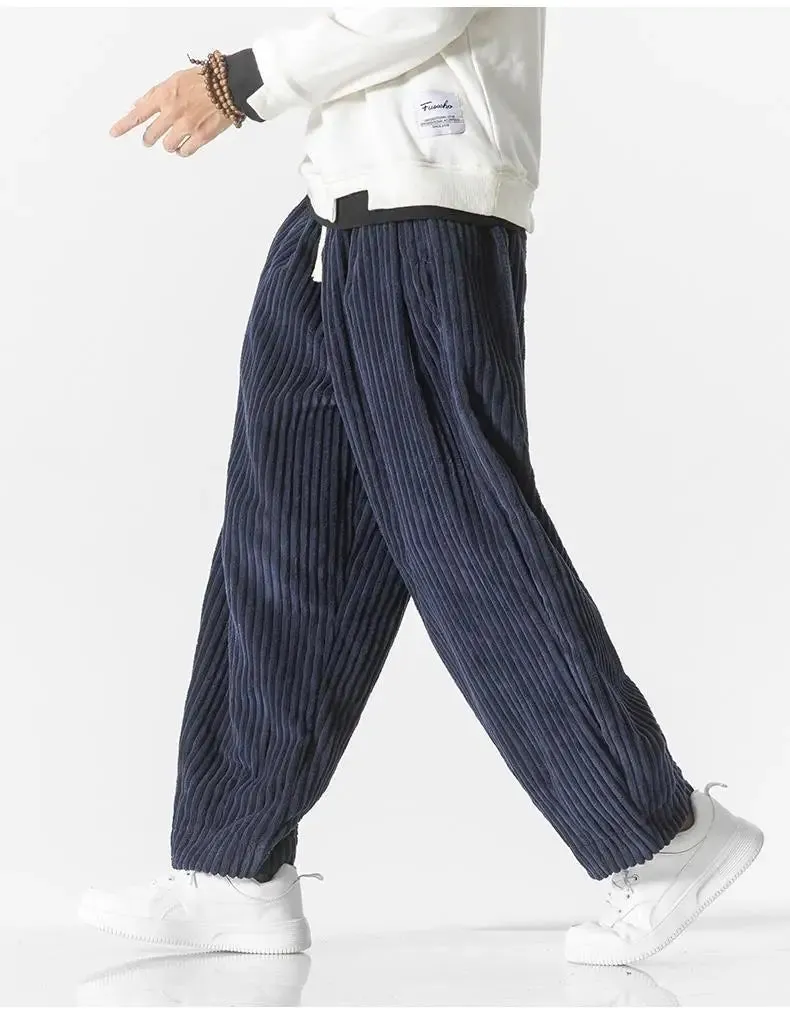 Ivyshape | Corduroy Loose Straight Trousers With Wide Legs