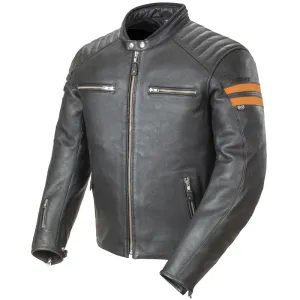 Joe Rocket Classic 92’Mens Leather Jacket Black/Orange