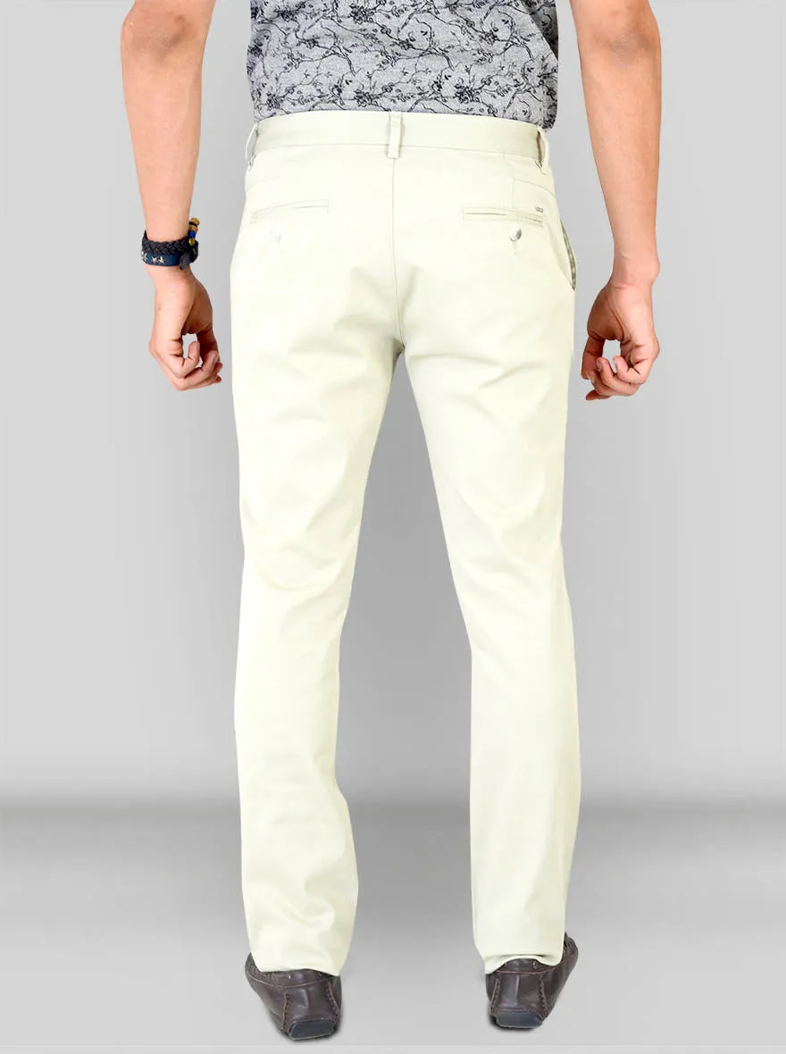 Light Green Self Textured Super Slim Fit Chinos | Greenfibre