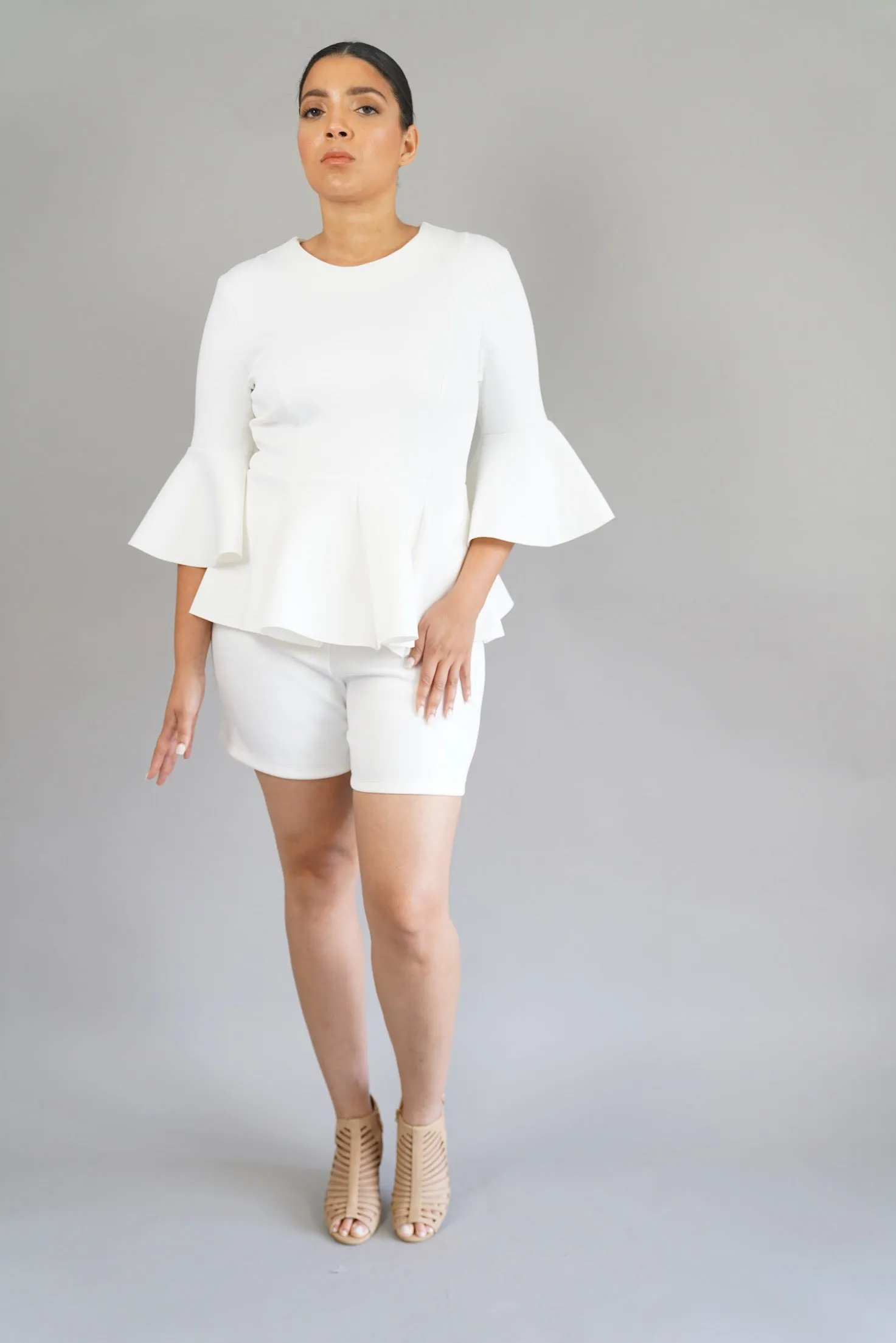 Meaghan Peplum Waist Sleeve Top