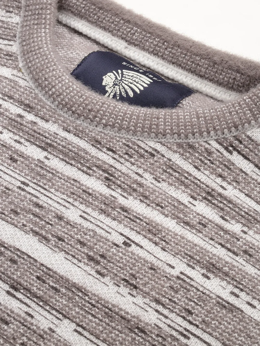 Men Grey Knitted Casual Sweaters