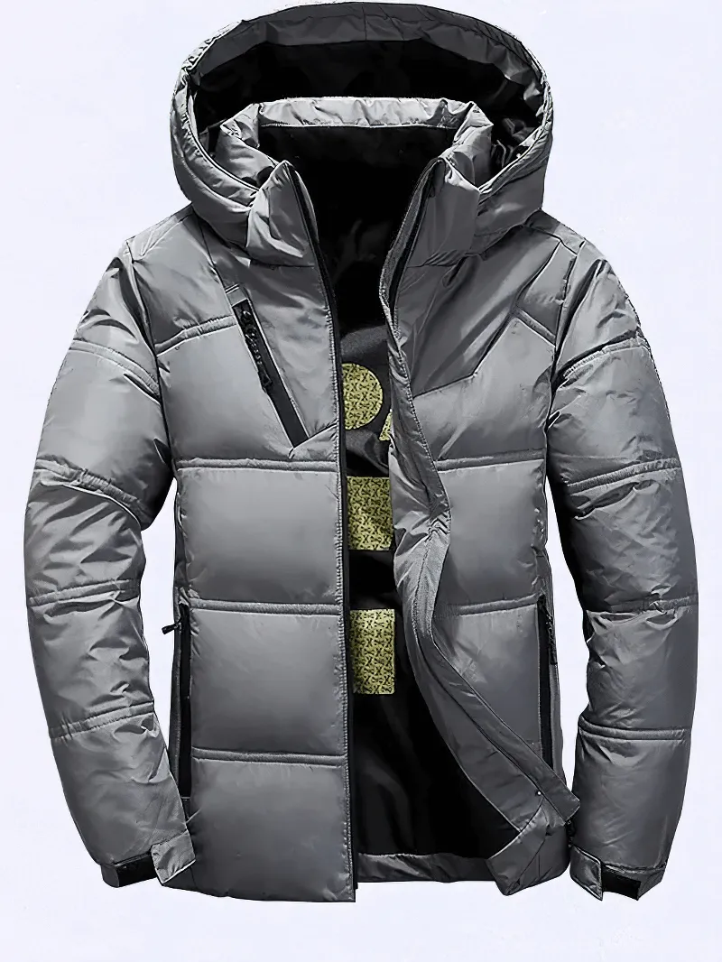 Men's Insulated Puffer Jacket with Removable Hood - SF1981