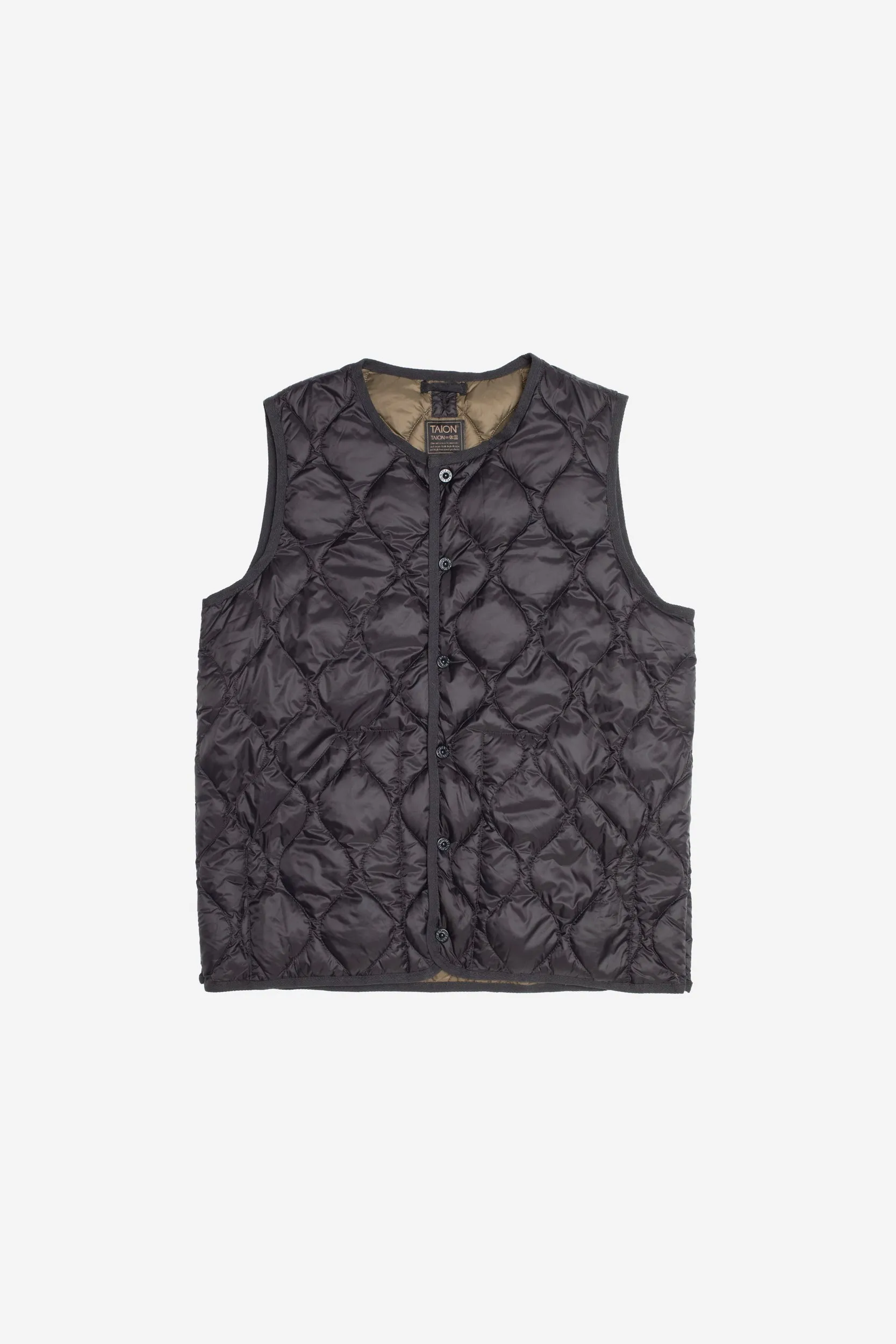 Military Crew Neck  Button Down Vest (Soft Shell) | Black