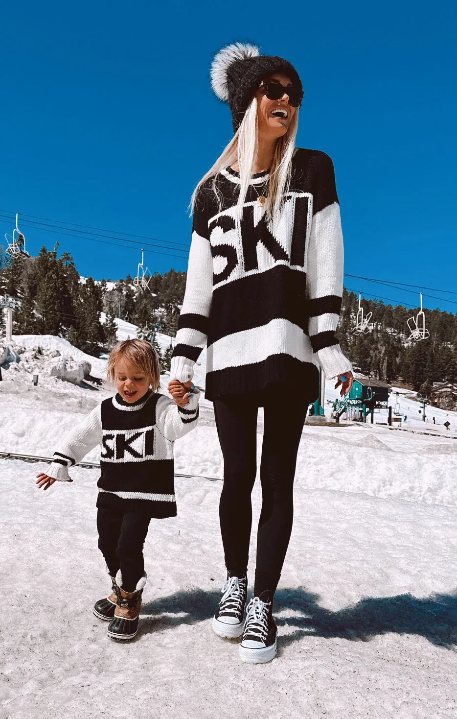 Mini Ski In Sweater ~ Ski Knit Black