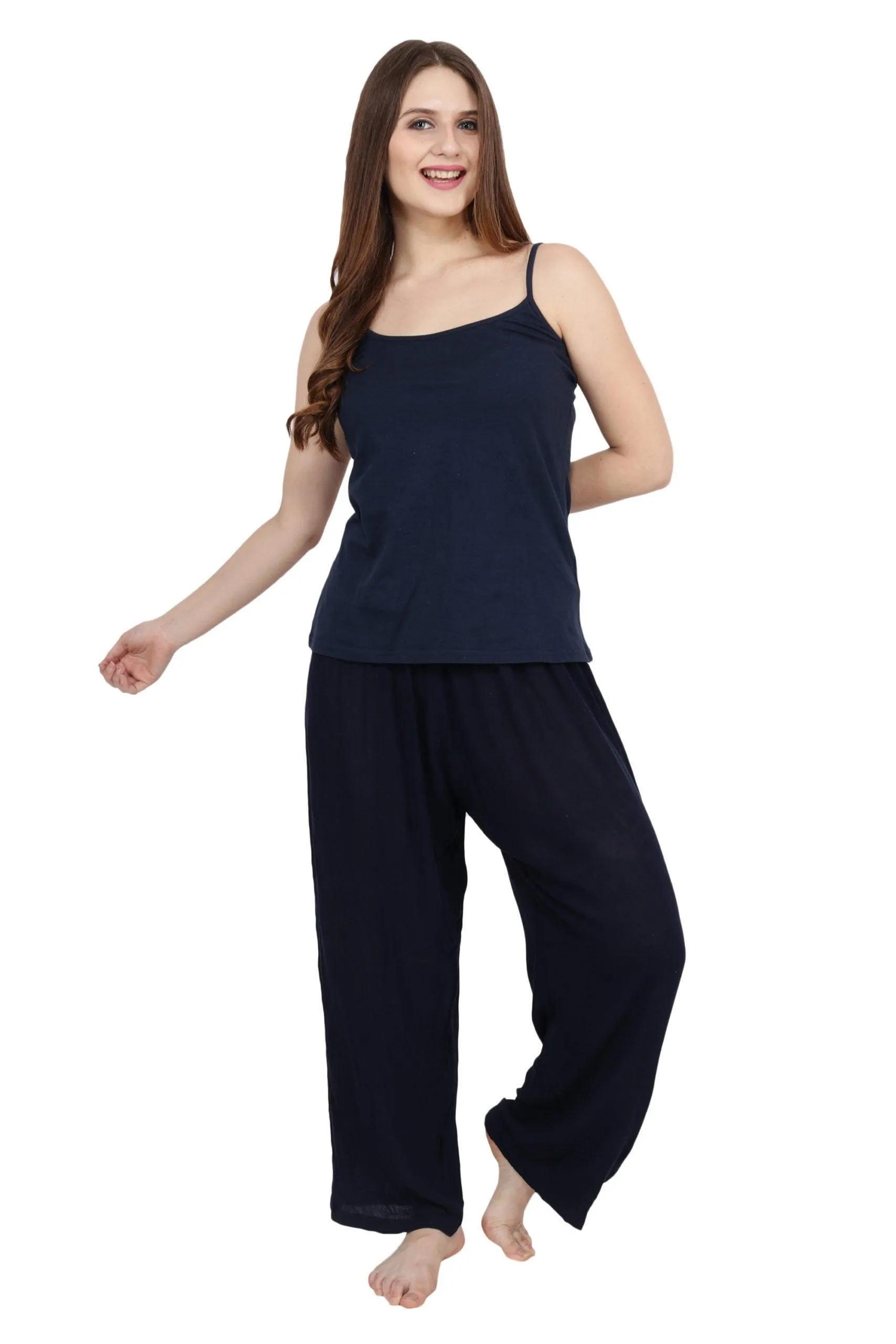 Navy Blue Solid Trousers