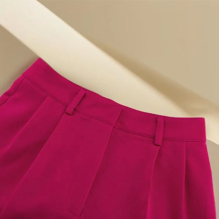 Pink Fashionable Wide-Leg Pants