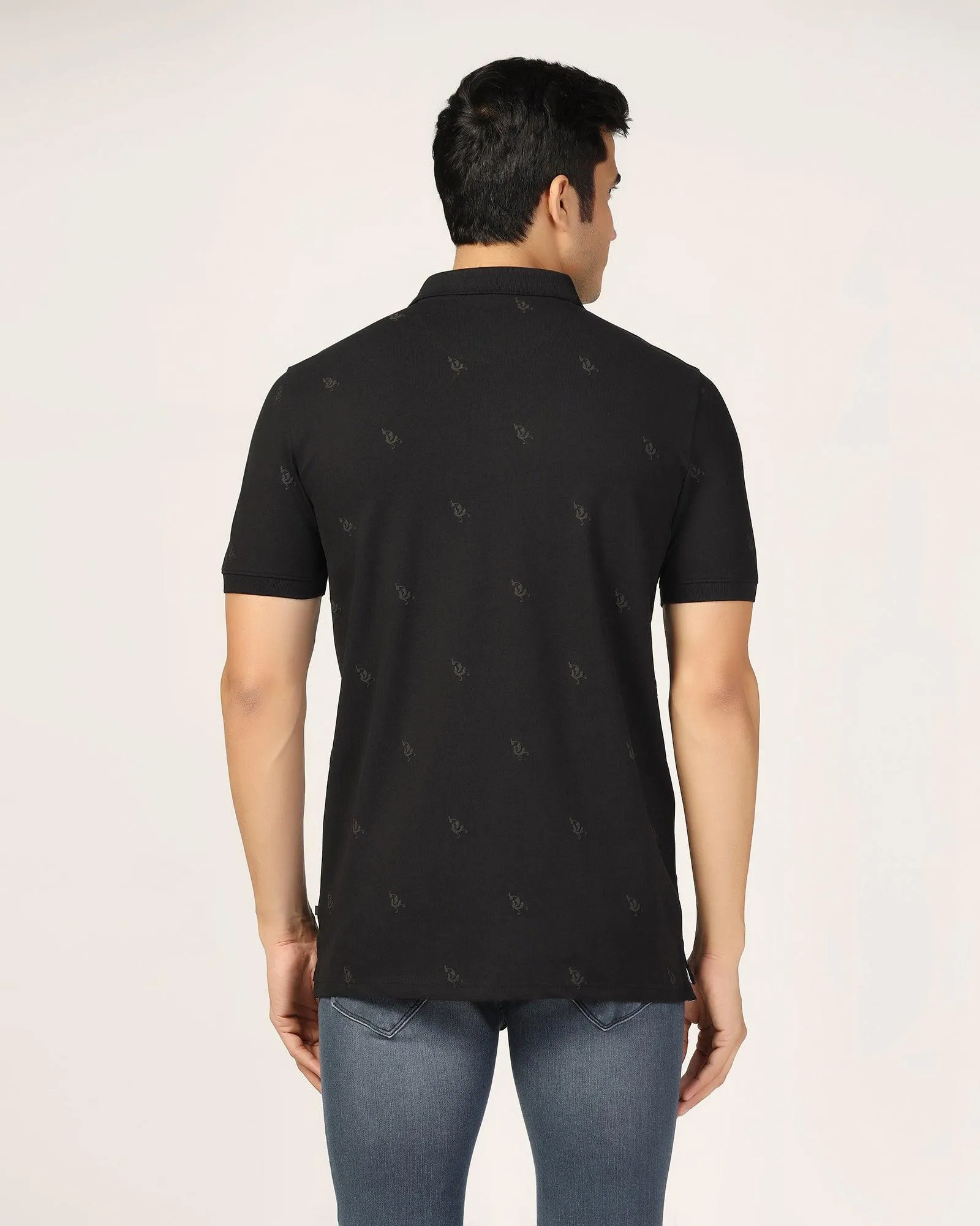 Polo Black Printed T-Shirt - Bird