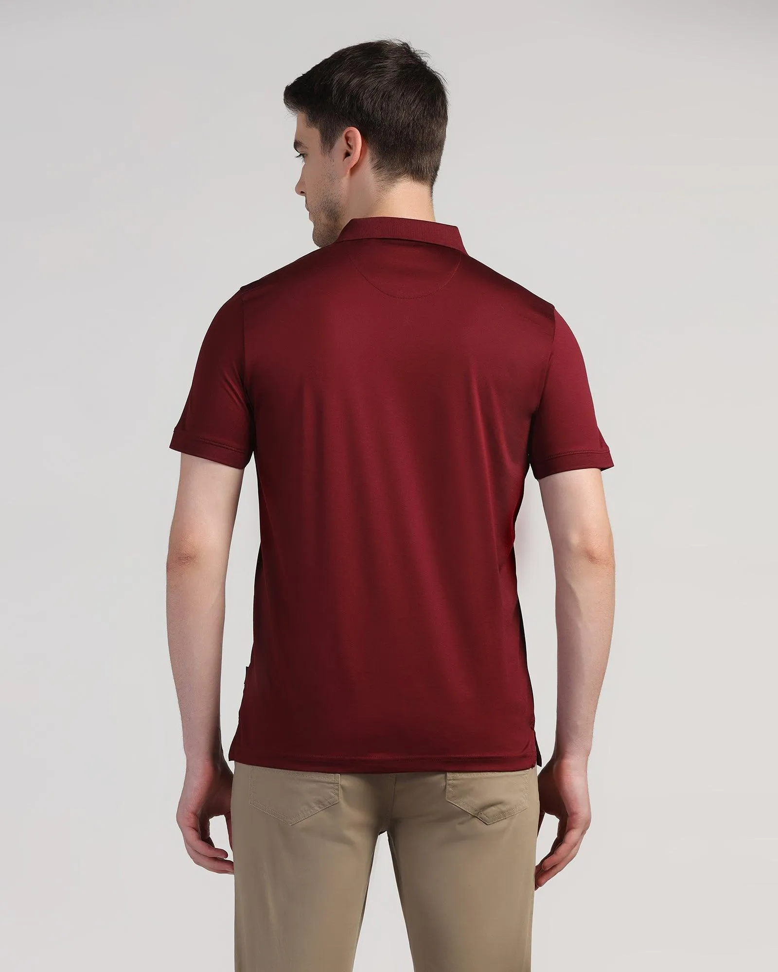 Polo Maroon Printed T-Shirt - Jaime