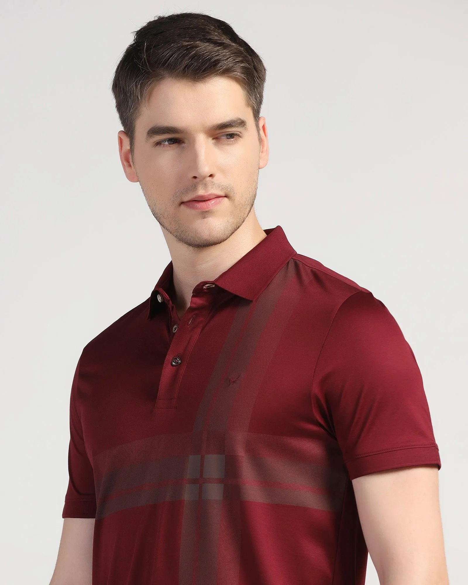 Polo Maroon Printed T-Shirt - Jaime