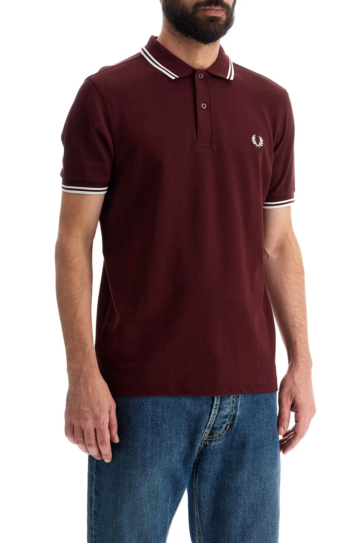 "comme des garçons x fred perry FN T502B W24 BURGUNDY