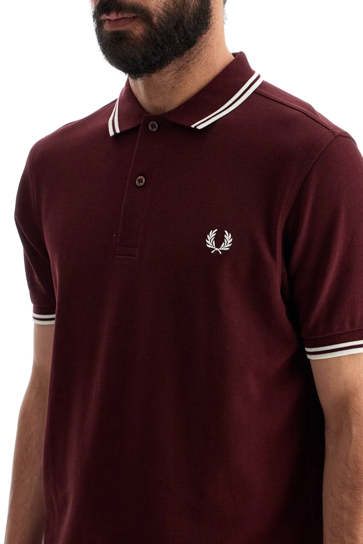 "comme des garçons x fred perry FN T502B W24 BURGUNDY