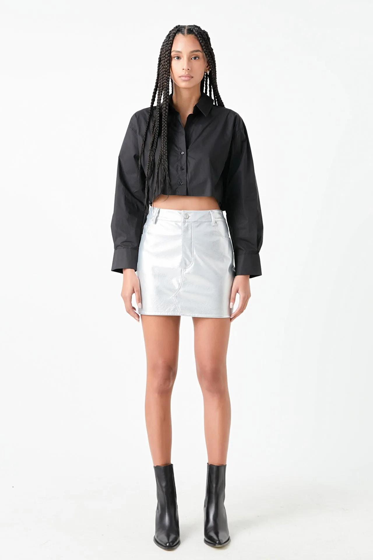 Raw Edge Cropped Shirts