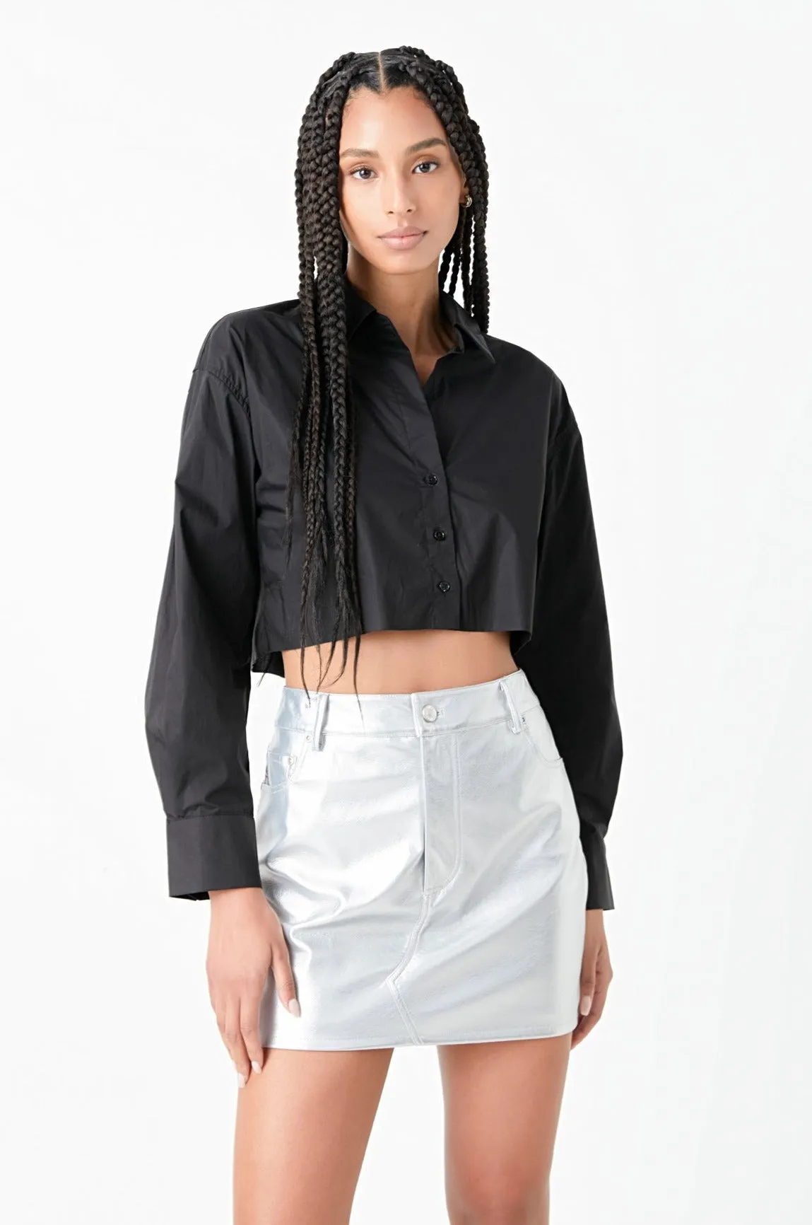 Raw Edge Cropped Shirts