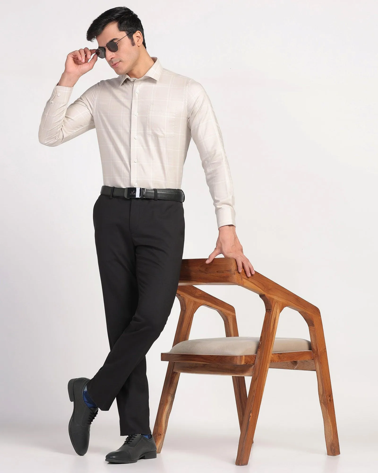 Slim Comfort B-95 Formal Black Textured Trouser - Passion