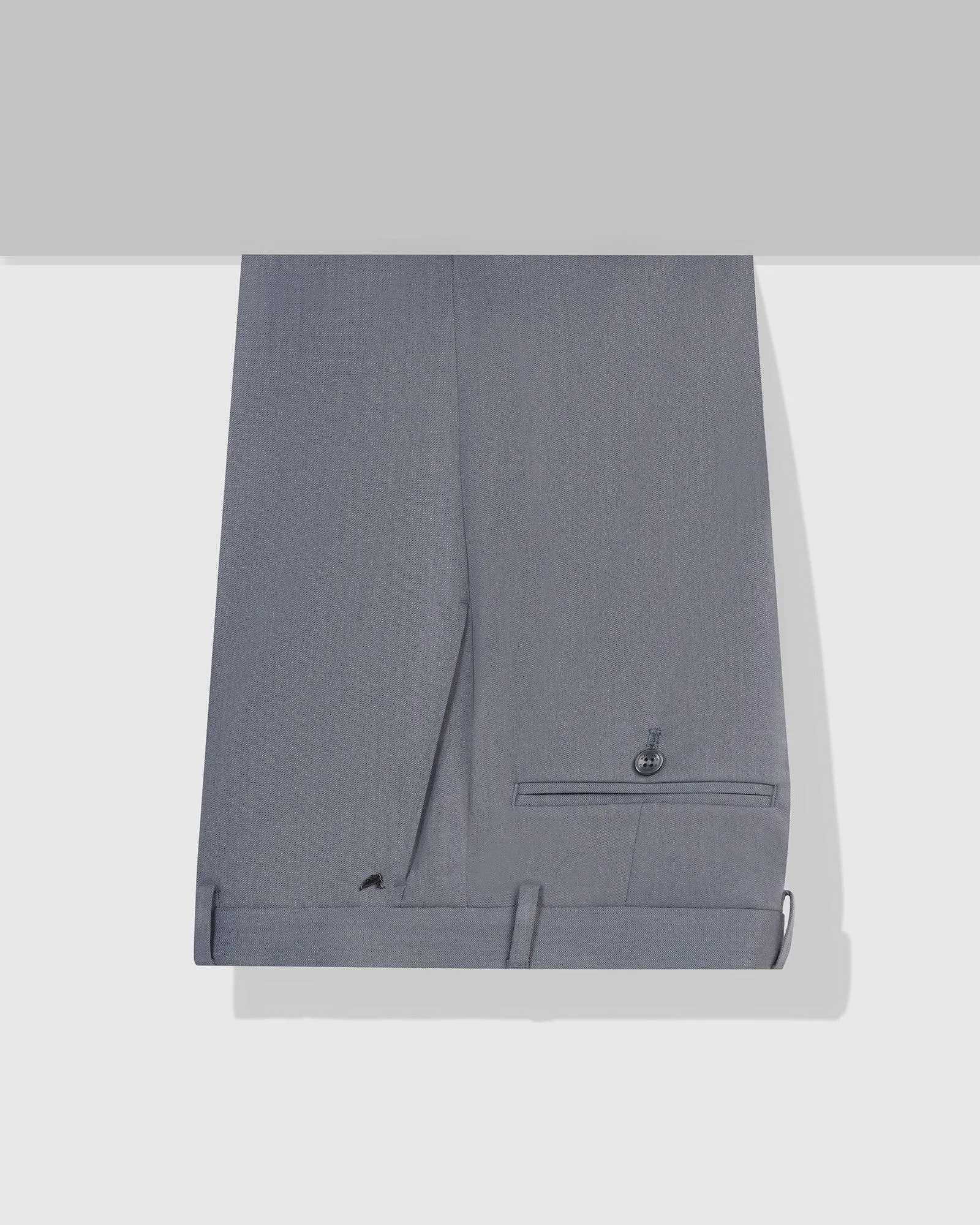 Slim Comfort B-95 Formal Grey Textured Trouser - Tesla