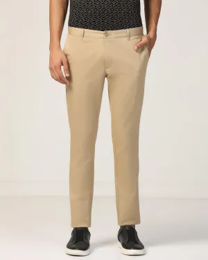 Slim Fit B-91 Casual Beige Solid Khakis - Marico