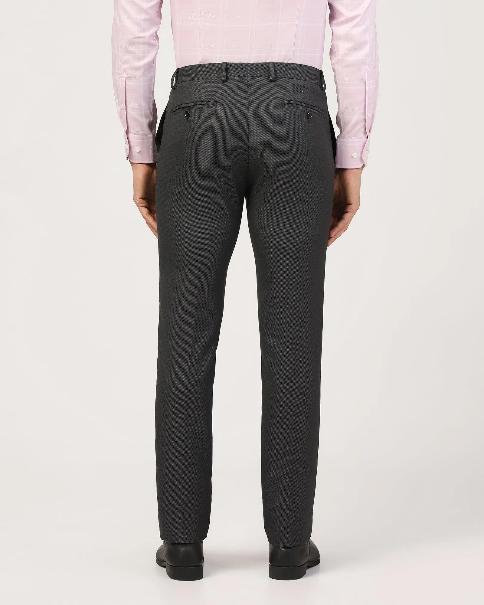 Slim Fit B-91 Formal Black Textured Trouser - Sive