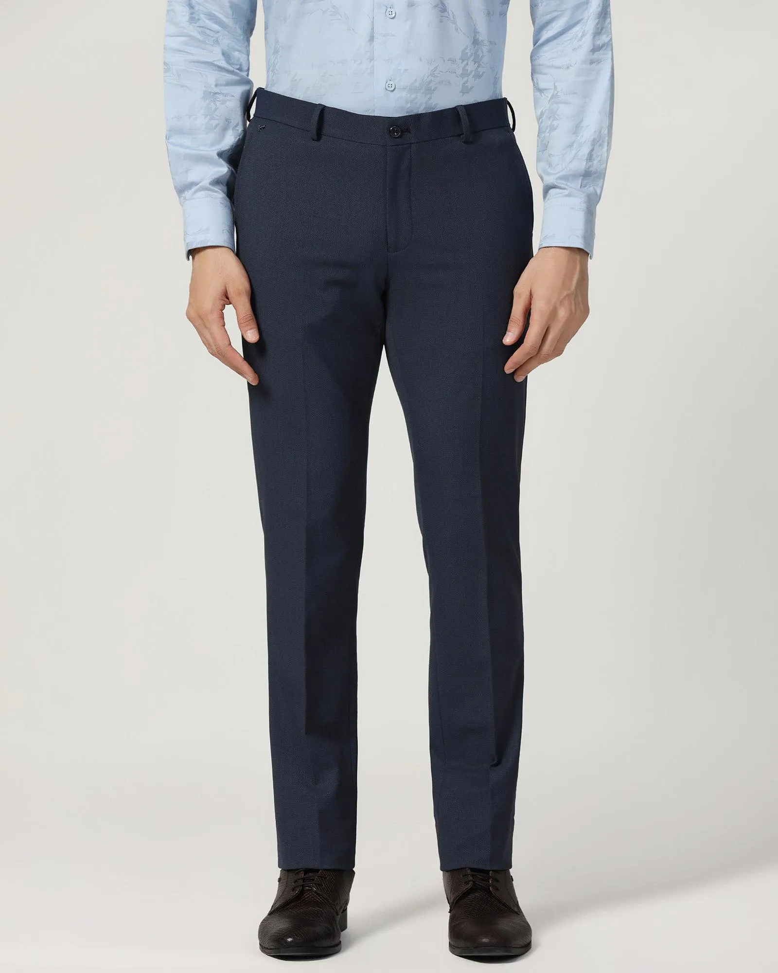 Slim Fit B-91 Formal Navy Textured Trouser - Beetle