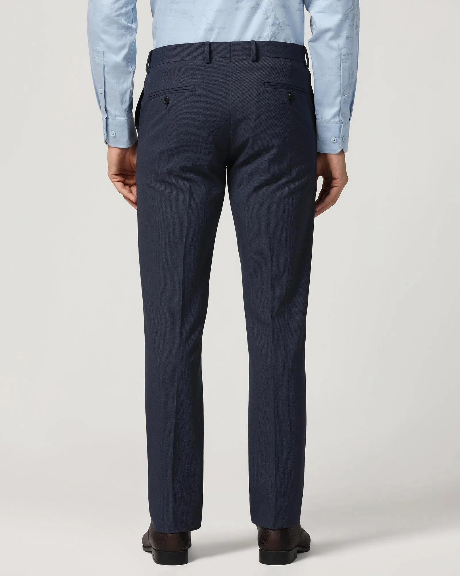 Slim Fit B-91 Formal Navy Textured Trouser - Beetle