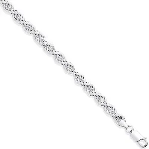 Sterling Silver 7mm Rope Chain 22"