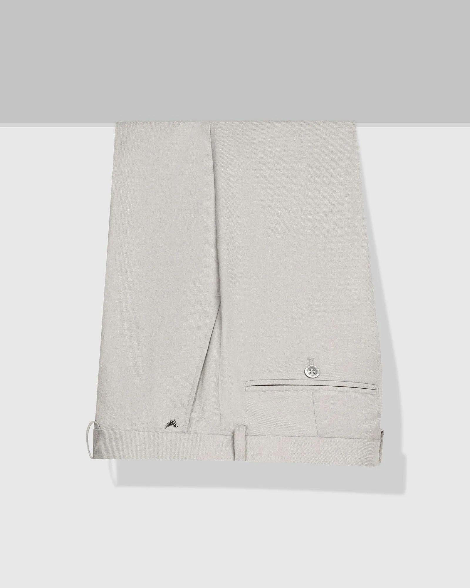 Straight B-90 Formal Grey Solid Trouser - Himalayan