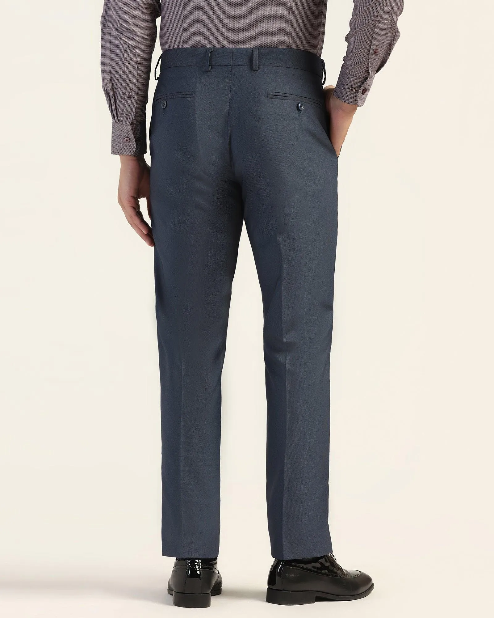 Straight B-90 Formal Navy Textured Trouser - Mazda