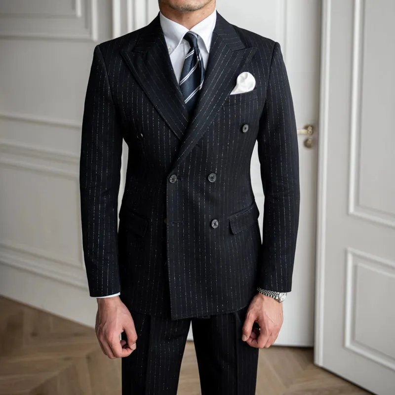 Stripes Elegant British Casual Retro Suit Suit