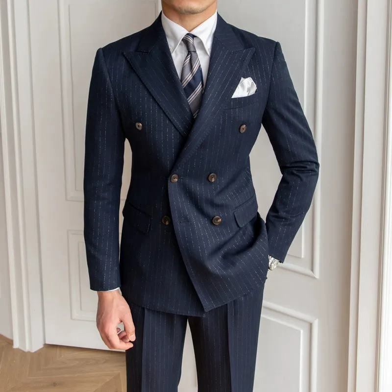 Stripes Elegant British Casual Retro Suit Suit